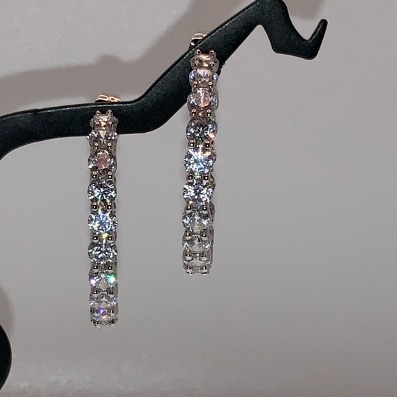 4ct Inside-Out Hoop Earrings - Picture 4 of 11